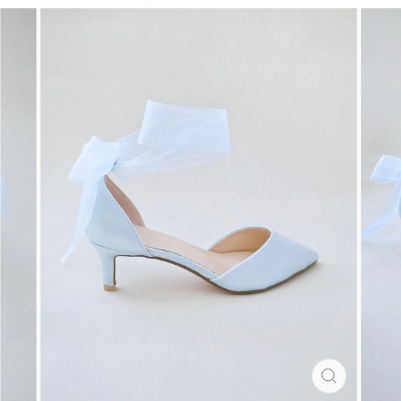 NWT! Blue satin pointed toe kitten heel - Picture 3 of 4